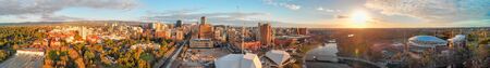 Amazing aerial panorama of Adelaide from drone, Australia.