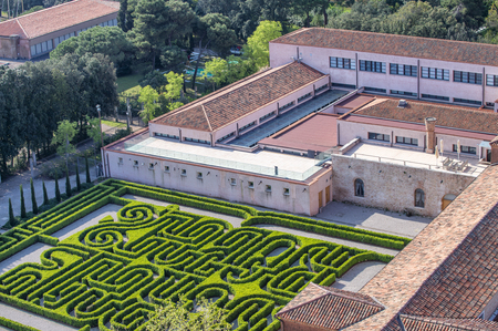 Gardens and buildings of Venice, Italy. Aerial view.のeditorial素材