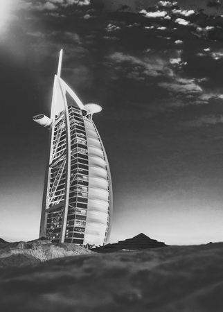 DUBAI, UAE - NOVEMBER 2015: Burj Al Arab is the symbol of Dubai.のeditorial素材