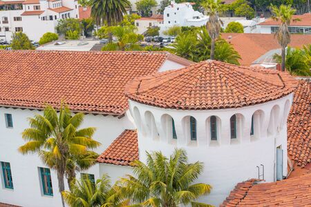 Santa Barbara, California. Aerial view of County Courthouse Gardens.の写真素材