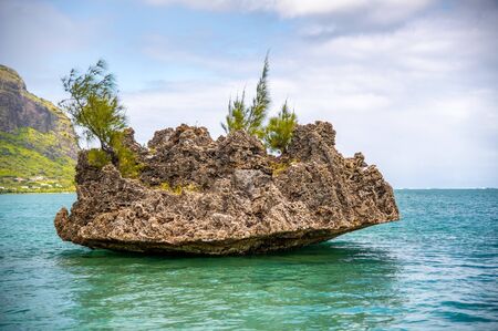 Crystal Rock along the coast of Mauritius.の写真素材