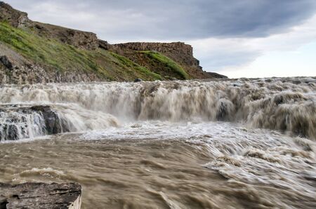 Gullfoss Natural Reserve in summer, Iceland.