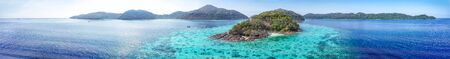 Surin Islands National Park from drone, panoramic view, Thailand.
