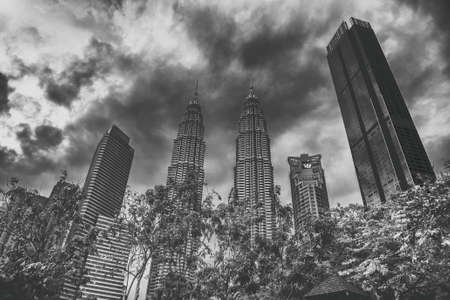 KUALA LUMPUR, MALAYSIA - DECEMBER 27, 2019: Petronas Tower and city skyline.のeditorial素材
