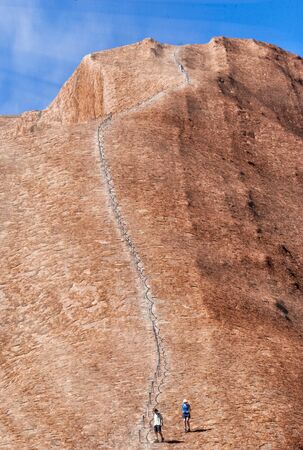 Climbers on a outback mountain, Australia.の写真素材