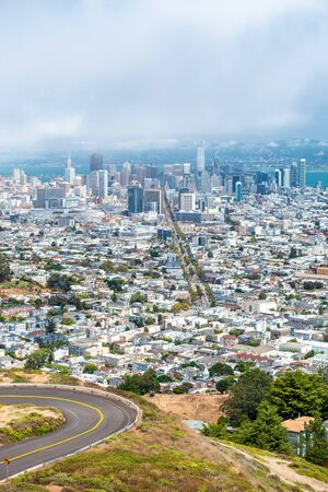 Aerial view of San Francisco skyline, California, USA.の写真素材