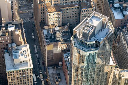 Aerial view of city buildings in Manhattan, New York City, USA.の写真素材