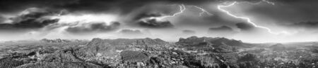 Panoramic aerial view of Ao Nang  and Krabi countryside on a beautiful morning, Thailandの写真素材