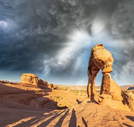 Surrounding landscape of Delicate Arch, Arches National Park, USA.の写真素材