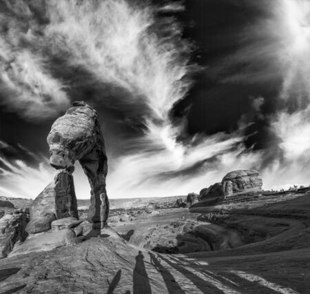 Surrounding landscape of Delicate Arch, Arches National Park, USA.の写真素材