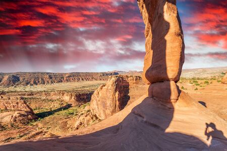 Surrounding landscape of Delicate Arch, Arches National Park, USA.の写真素材