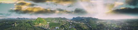 Panoramic aerial view of Ao Nang countryside, Thailand. Province of Krabi.の写真素材