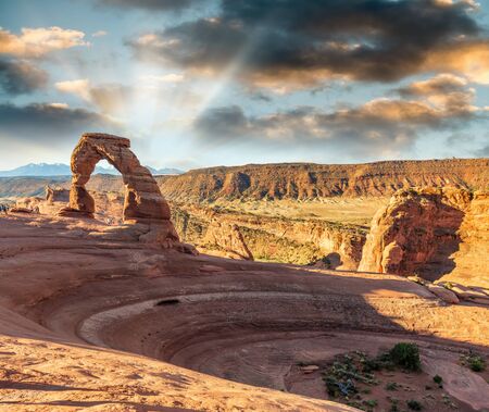 Surrounding landscape of Delicate Arch, Arches National Park, USA.の写真素材