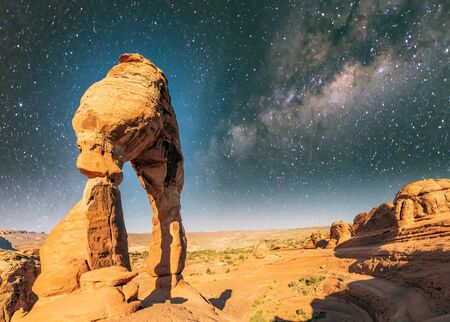 Surrounding landscape of Delicate Arch, Arches National Park, USA.の写真素材
