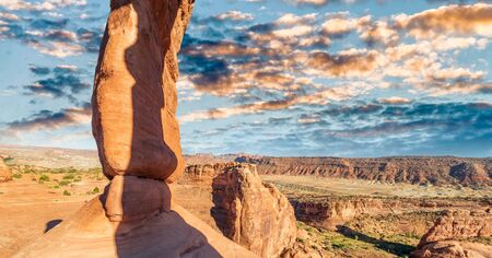 Surrounding landscape of Delicate Arch, Arches National Park, USA.の写真素材