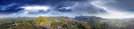 Panoramic aerial view of Ao Nang countryside, Thailand. Province of Krabi.の写真素材