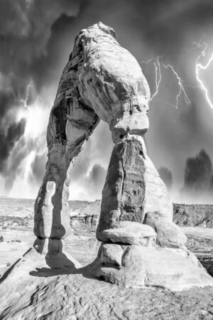 Delicate Arch on a wonderful summer day, Arches National Park, USA.の写真素材