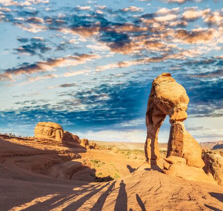 Surrounding landscape of Delicate Arch, Arches National Park, USA.の写真素材