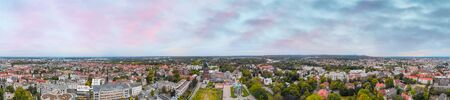 Aerial view of Darmstadt Orthodox Church at sunset.の写真素材
