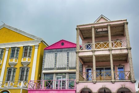Colorful buildings of Nassau, Bahamas.の写真素材