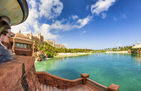 NASSAU, BAHAMAS - FEBRUARY 2012: The Atlantis Paradise Island resort. The cost of the resort is $800 million to bring to life the myth and legend of the lost city of Atlantis.のeditorial素材