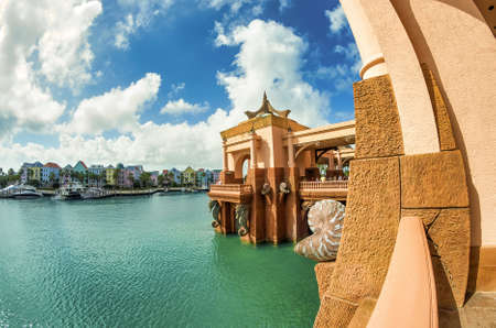NASSAU, BAHAMAS - FEBRUARY 2012: The Atlantis Paradise Island resort. The cost of the resort is $800 million to bring to life the myth and legend of the lost city of Atlantis.のeditorial素材