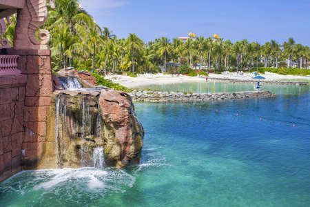 NASSAU, BAHAMAS - FEBRUARY 2012: The magnificent Atlantis Hotel and Casino in Paradise Island on a beautiful sunny day.のeditorial素材