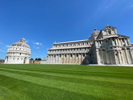 Field of Miracles, Pisa. Panoramic view without tourists on a sunny day.の写真素材