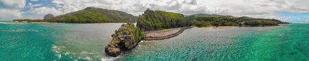 Maconde view point, Mauritius. Monument to captain Matthew Flinders. An unusual road to the Islands of Mauritius.の写真素材