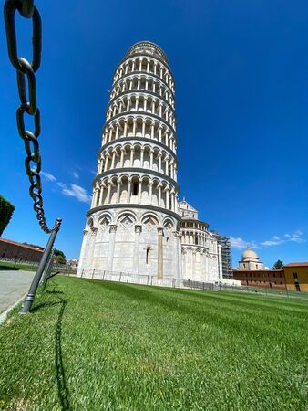 The Leaning Tower of Pisa, Wide Angle View.の写真素材