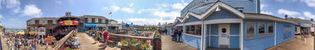 SAN FRANCISCO, CA - AUGUST 7, 2017: Panoramic view of Pier 39 with tourists on a beautiful summer day.のeditorial素材