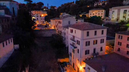 Massa Marittima, Tuscany. Aerial view at night of medieval town.の写真素材