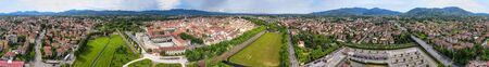Amazing aerial view of Lucca, famous town of Tuscany, Italyの写真素材
