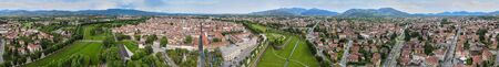 Amazing aerial view of Lucca, famous town of Tuscany, Italyの写真素材