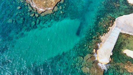 Amazing aerial view of Livorno coastline, Tuscany. Leghorn from the droneの写真素材