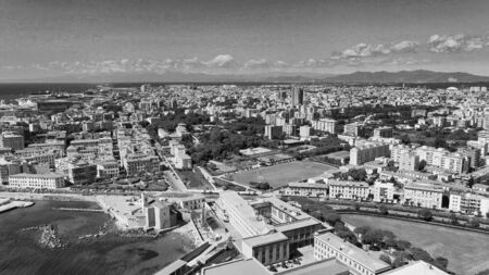 Amazing aerial view of Livorno coastline, Tuscany. Leghorn from the droneの写真素材