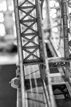 Tilt shift view of city bridge.の写真素材