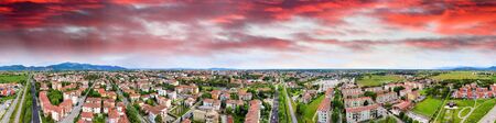 Amazing aerial view of Pisa, famous town of Tuscany, Italyの写真素材