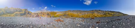 Djupalonssandur Black Beach, panoramic view, Iceland in summer season.の写真素材