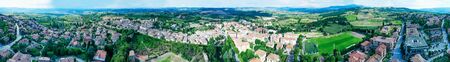Amazing aerial view of beautiful Tuscany Hills in spring season, Italy.の写真素材