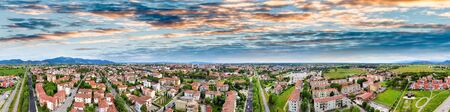 Amazing aerial view of Pisa, famous town of Tuscany, Italyの写真素材