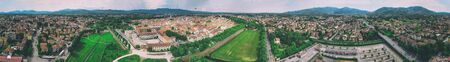 Amazing aerial view of Lucca, famous town of Tuscany, Italyの写真素材