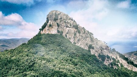 Elba Island, Italy. Amazing aerial view from drone of mountains and landscape.の写真素材