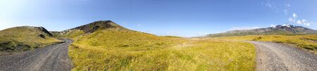Amazing crater of Iceland, panoramic view in summer season.の写真素材