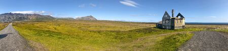 Dagverdara ruins of a old house in Arnarstapi, Iceland. Panoramic view in summer season.の写真素材