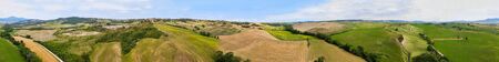 Amazing aerial view of beautiful Tuscany Hills in spring season, Italy.の写真素材