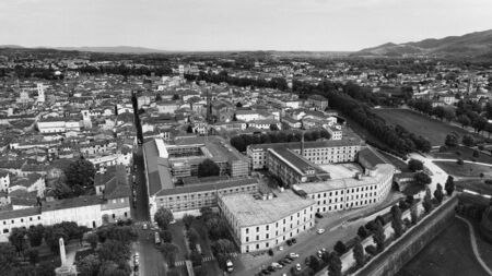 Amazing aerial view of Lucca, Tuscany.の写真素材