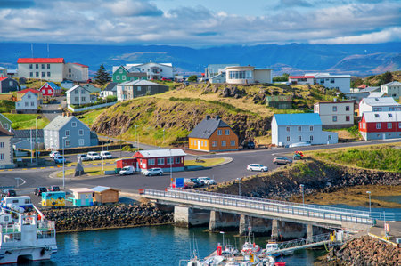 Stykkisholmur beautiful homes on a sunny summer afternoon.