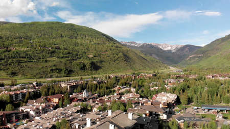 Aerial view of Vail, Colorado, USA.の写真素材