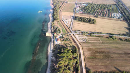 Amazing aerial view of Tuscany coastline in summer season, Italy.の写真素材